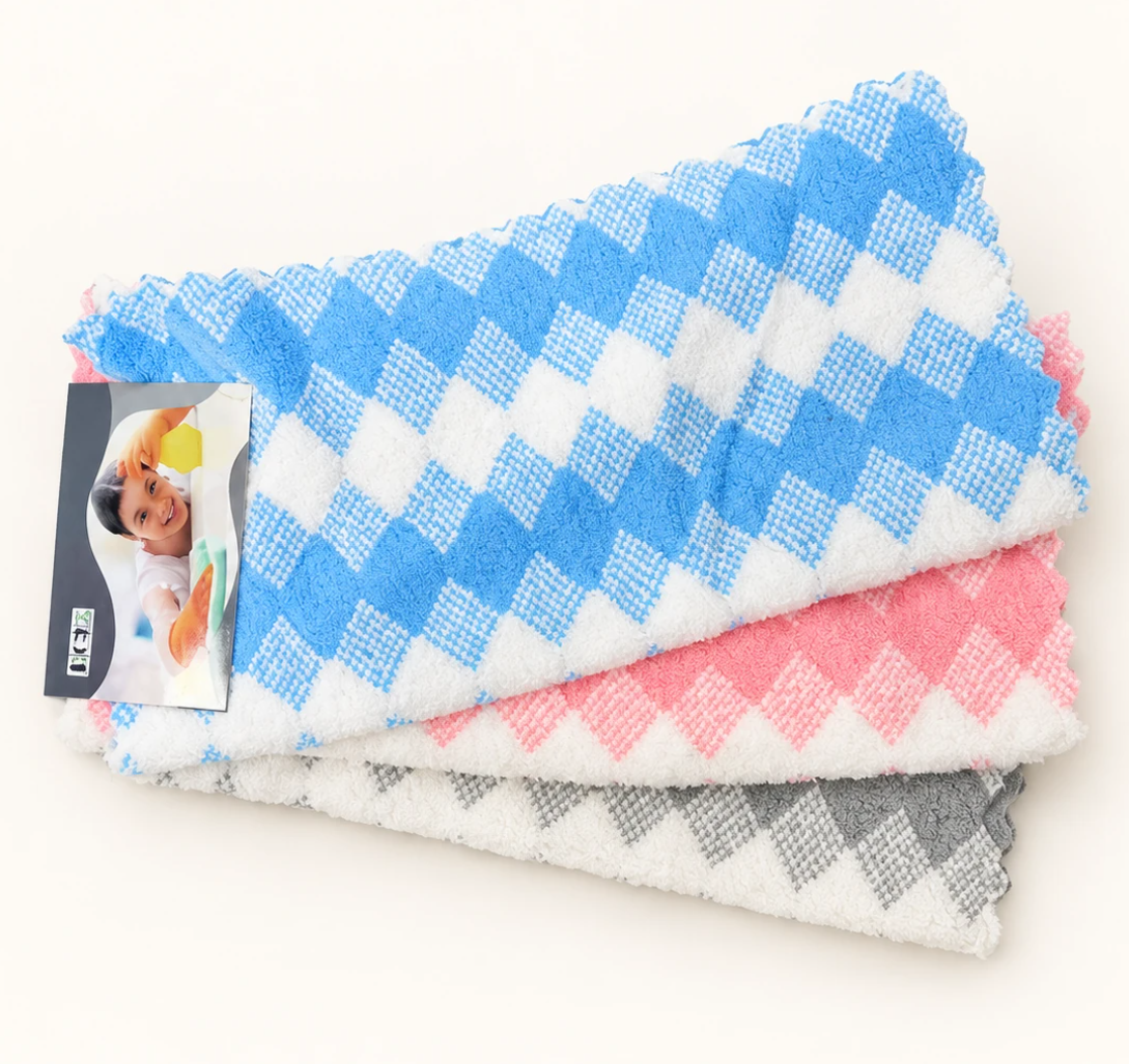 Zikzak Desenli Mikrofiber Bez