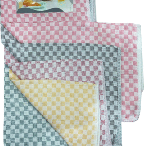 5 Adet Dama Desenli Kalın Dokulu<br> Mikrofiber Bez