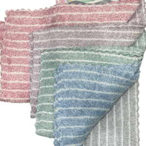 5 Adet Çizgi Desenli Havlu Formlu <br>Mikrofiber Bez