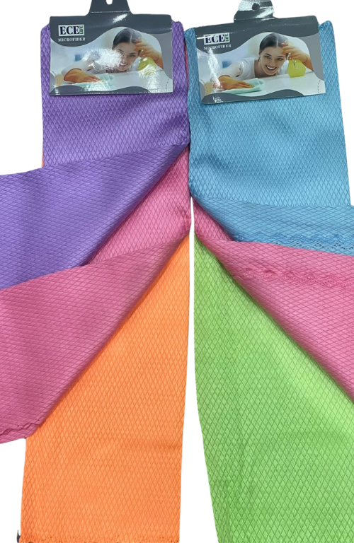 3'lü Pakette Renkli <br>Mikrofiber Bez