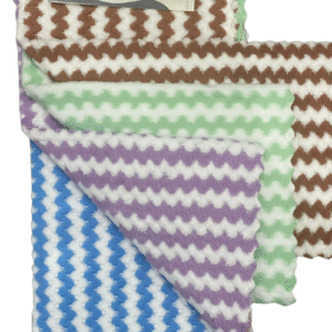 4 Adet Zigzag Çizgili <br>Mikrofiber Bez